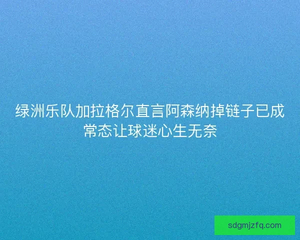 绿洲乐队加拉格尔直言阿森纳掉链子已成常态让球迷心生无奈