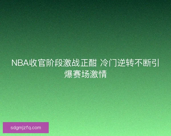 NBA收官阶段激战正酣 冷门逆转不断引爆赛场激情